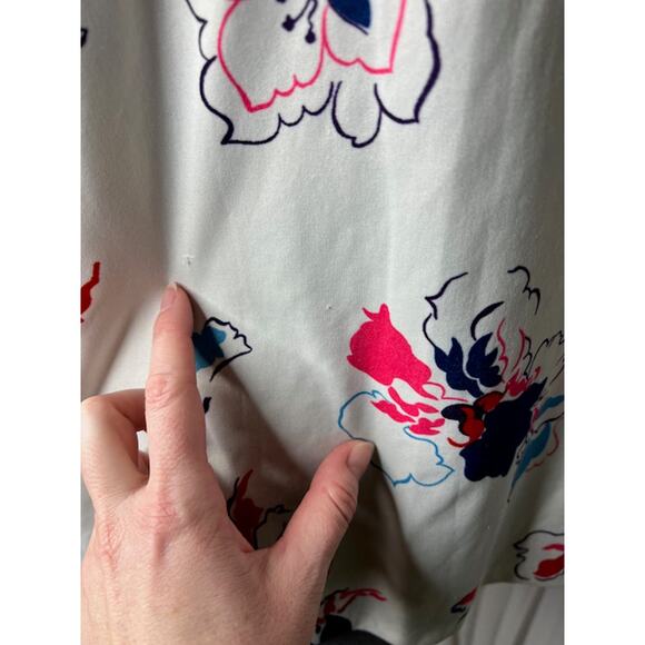 knit top kitten bow tropical flowers 1970s pink blue - Picture 3 of 8